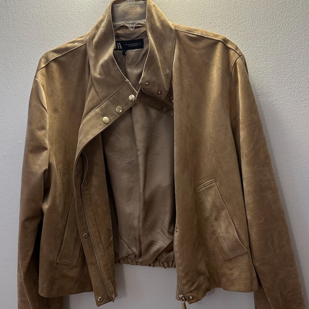 Zara faux suede jacket bomber - New without tag - size XL - Picture 3 of 13